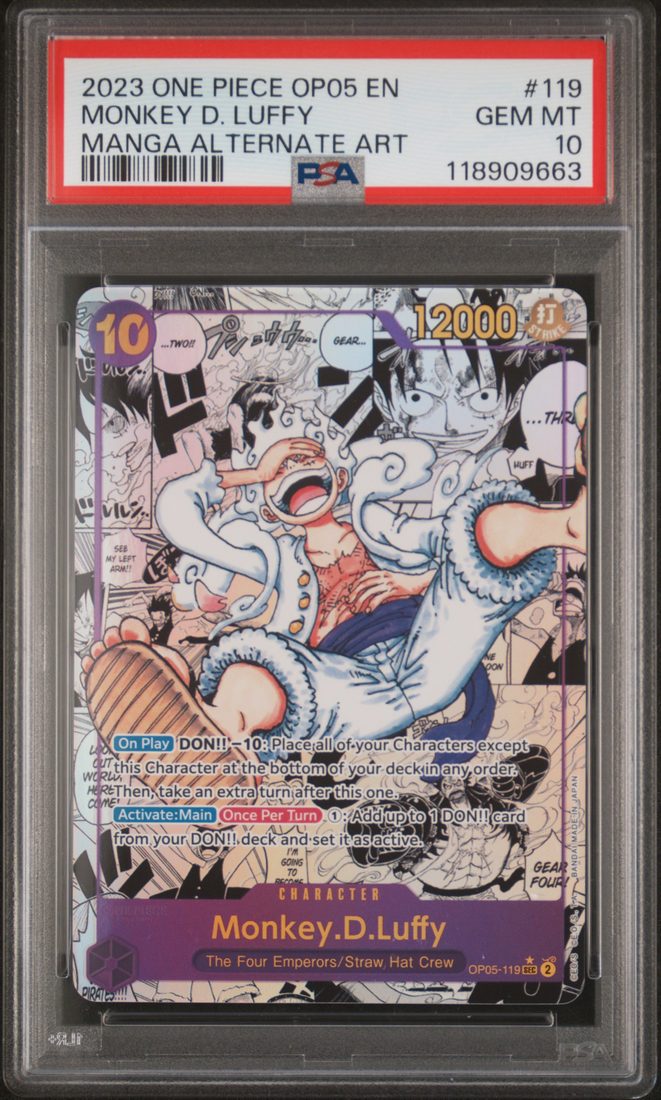 Monkey D. Luffy Gear 5 Manga Alternate Art, PSA 10