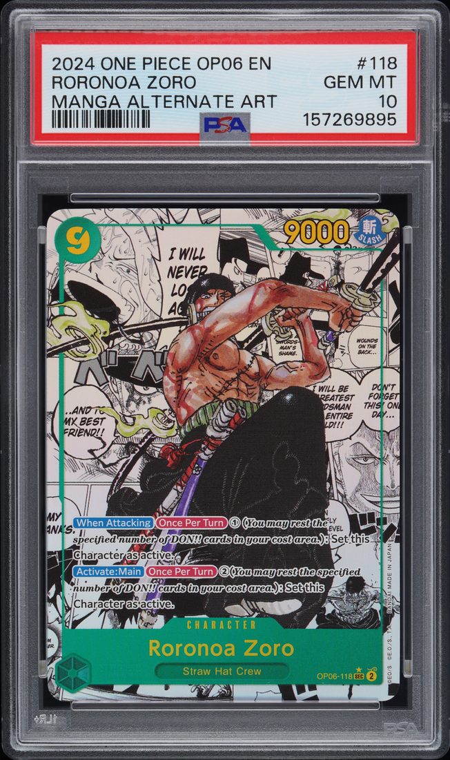 Roronoa Zoro Manga Alternate Art, PSA 10