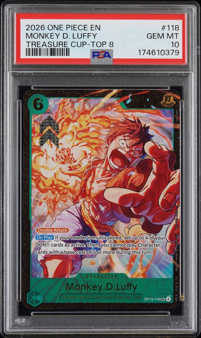Monkey D. Luffy Treasure Cup · Top 8, PSA 10
