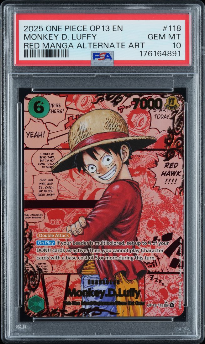 Monkey D. Luffy Red Manga Alternate Art, PSA 10