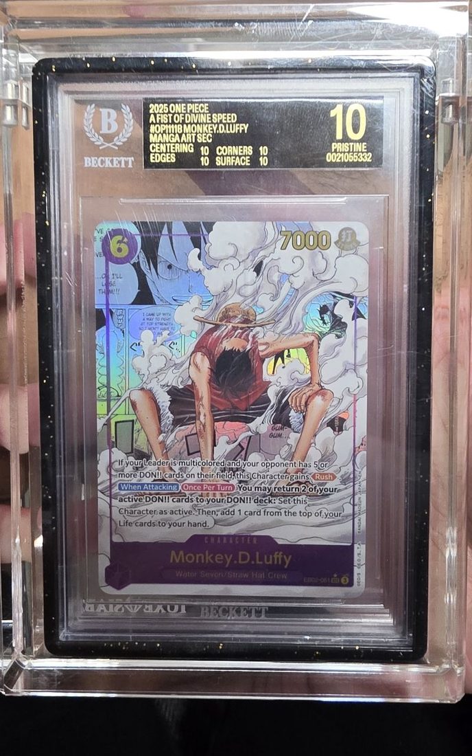 Monkey D. Luffy Manga (Gear 2) · Black Label label error, BGS 10 Black Label