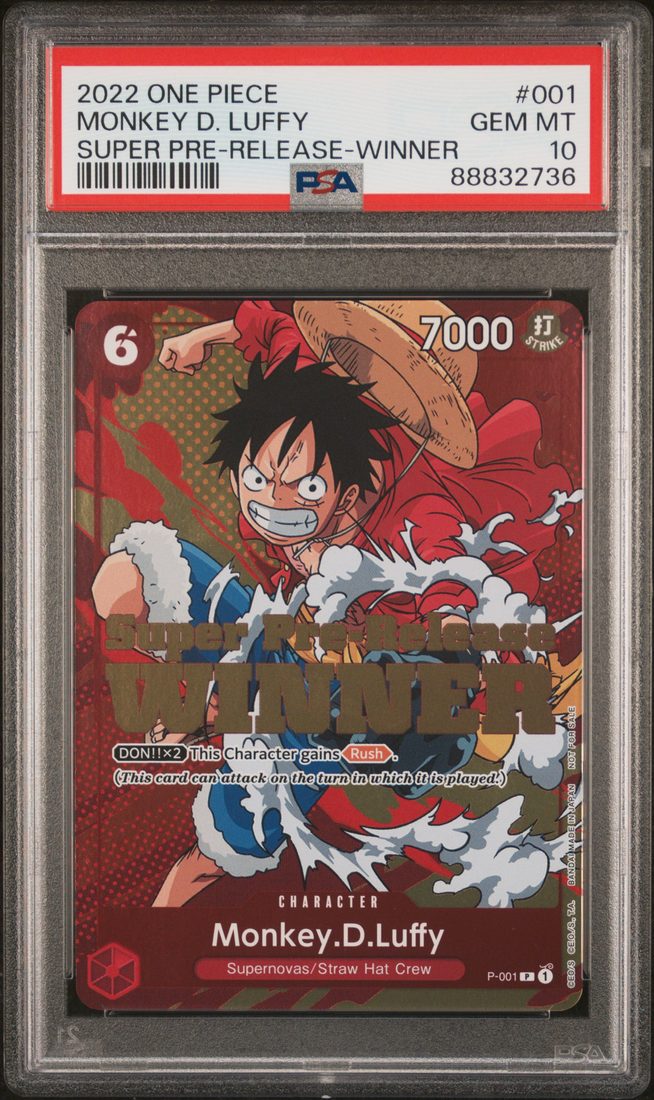 Monkey D. Luffy Super Pre-Release · Winner, PSA 10