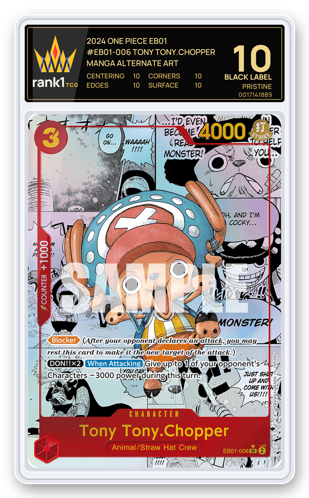 Tony Tony.Chopper Manga Alternate Art, BGS 10 Black Label